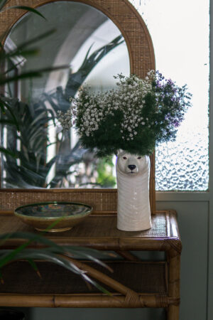 Vaso portafiori orso bianco - immagine 3