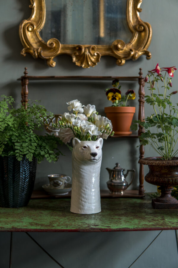 Vaso portafiori orso bianco